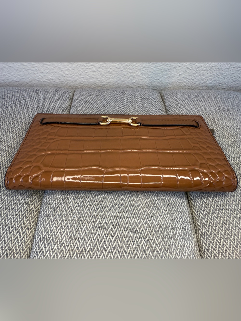 Michael Kors Brown Crocodile Embossed Wallet - Picture 2 of 15